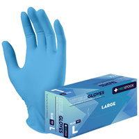 MedStock Nitrile Disposable Medical Examination Gloves Blue Large 100 Pack