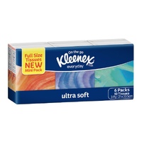 Kleenex Pocket Pack Ultra Soft 10 Tissues x 6 Pack [Bulk Buy 12 Units]