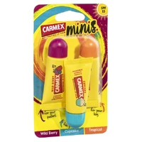 Carmex Assorted Flavour SPF15 Mini Fun Squeeze Tube 3pk x10