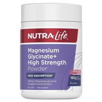 NutraLife Magnesium Glycinate+ High Strength Powder 180G