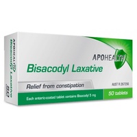 APOHealth Bisacodyl Laxative 5Mg 50 Tablets (S2)