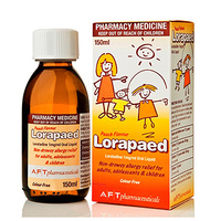 Lorapaed Non Drowsy Allergy Relief Peach Flavour 150ml (S2)