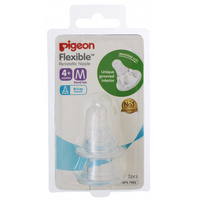 Pigeon Peristaltic Slim Neck Teat Medium 2 Pack
