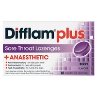 Difflam Plus Sore Throat Lozenges Anaesthetic Wild Berry 16 Lozenges