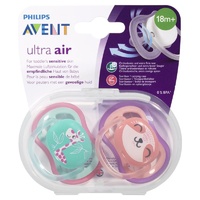 AVENT Soother Air 18 Months+ 2 Pack A (Colours and Animals may vary)