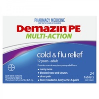 Demazin PE Multi-Action Cold & Flu Relief 24 Tablets (S2)