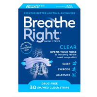 Breathe Right Nasal Strips Clear 30 Small/Medium Strips