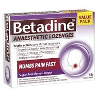 Betadine Lozenges Anaesthetic Berry 36 Pack