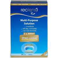 Reclens Multi-Purpose Contact Lens Solution 2 X 500ml + Case