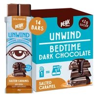 Peak Chocolate Unwind Bedtime Chocolate Bars Salted Caramel 25g x 14 Chocolate Bars