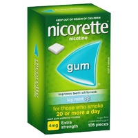 Nicorette Extra Strength 4mg Chewing Gum Icy Mint 105