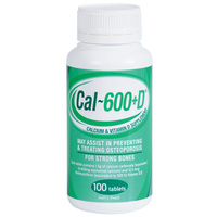 Cal-600+D Calcium and Vitamin D Supplement 100 Tablets
