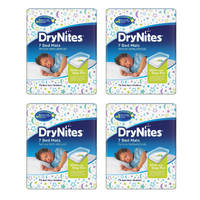 Huggies Drynites Disposable Bed Mats 7 Pack [Bulk Buy 4 Units]