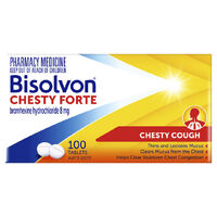 Bisolvon Chesty Forte 8mg 100 Tablets  (S2)
