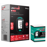 Lifesmart Blood Glucose Ketone Meter LS-946 + 1 Box Ketone Test Strips [Abbott Optium Neo Ketone Alternative]