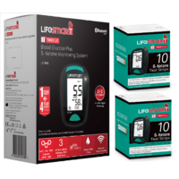 Lifesmart Blood Glucose Ketone Meter LS-946 + 2 Boxes Ketone Test Strips [Abbott Optium Neo Ketone Alternative]