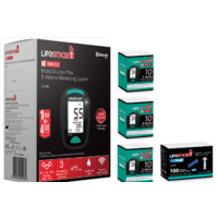 Lifesmart Blood Glucose Ketone Meter LS-946 + 3 Boxes Ketone Test Strips + 1 Box of Lancet[Abbott Optium Neo Ketone Alternative]