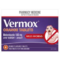 Vermox 100mg 4 Tablets (S2)