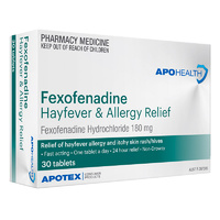 APOHEALTH Fexofenadine Tab 180mg 30 Tablets (S2)