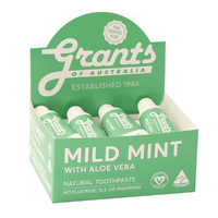 Grants Natural Toothpaste Mild Mint with Aloe Vera 25g x 12