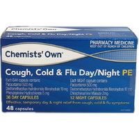 Chemists' Own Cough, Cold & Flu Day/Night PE 48 Capsules (S2)