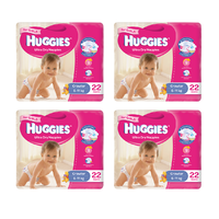Huggies Ultra Dry Nappies For Girls Crawler 6-11kg 22 Pack [Bulk Buy 4 Units]