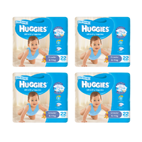 Huggies Ultra Dry Nappies For Boys Crawler 6-11kg 22 Pack [Bulk Buy 4 Units]