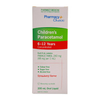 Pharmacy Choice Childrens Paracetamol Oral Liquid 6-12 Years 200ml (S2)