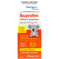 Pharmacy Choice Ibuprofen Childrens Suspension 200ml Pain Relief Treatment (S2)
