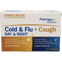 Pharmacy Choice Cold & Flu + Cough 18 Day & 6 Night Capsules (S2)