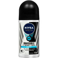 Nivea Men Invisible Black and White Fresh Roll On Antiperspirant Deodorant 50ml