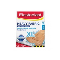 Elastoplast Heavy Fabric Super Strong Adhesion Waterproof Extra Large Strips 10 Pack