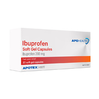 APOHEALTH Ibuprofen Soft Gel Capsules 200mg 20 Capsules