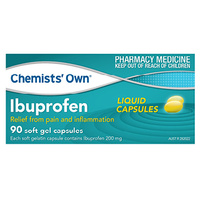 Chemists Own Ibuprofen Liquid 200mg 90 Capsules (S2)