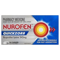 Nurofen Quickzorb Quick Pain Relief Caplets 200mg Ibuprofen 96 Pack (S2)