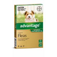 Advantage Flea Treatment For Puppies and Small Dogs Under 4kg 4 Pack (S5)