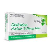 ApoHealth Cetirizine Hayfever Allergy 10mg 50 Tablets (S2)