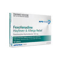 APOHEALTH Fexofenadine Tab 180mg 10 Tablets (S2)