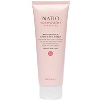 Natio Rosewater Hydration Moisture Rich Hand & Nail Cream 100ml