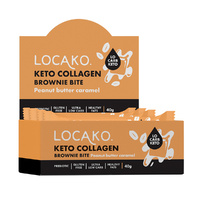 Locako Grass Fed Collagen Brownie Bite Peanut Butter Caramel 40g [Bulk Buy 15 Units]