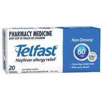 Telfast Hayfever 60mg 20 Tablets   (S2)