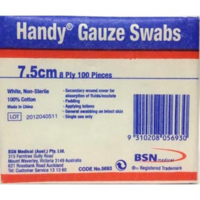 Handy Gauze Non-Sterile Swabs 7. 5 X 7. 5cm - 100 Pack