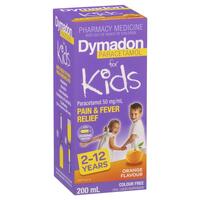 Dymadon Pain & Fever Relief for Kids 2 years - 12 years 100mL Orange Flavour (S2) 