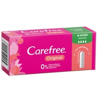 Carefree Super 16 Tampons [Bulk Buy 12 Units] 