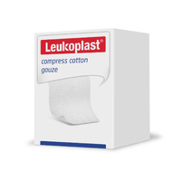 Leukoplast Compress Cotton Gauze 7.5x7.5cm NST 8ply White 100 Pack