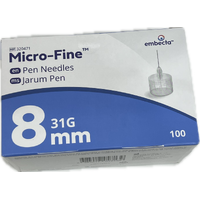 BD Micro-Fine Pen Insulin Needles 0.25mm (31G) x 8mm 100 Pack