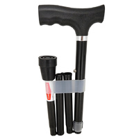 Surgical Basics Walking Stick Fold Black Adjustable 83-95cm SB721