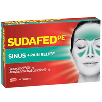 Sudafed PE Sinus & Pain Relief 16 Tablets
