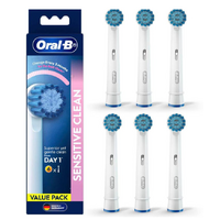 Oral B Sensitive Clean Electric Toothbrush Replacement Head 6 Pack