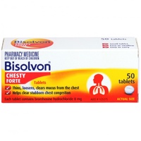 Bisolvon Chesty Forte 8mg 50 Tablets  (S2)